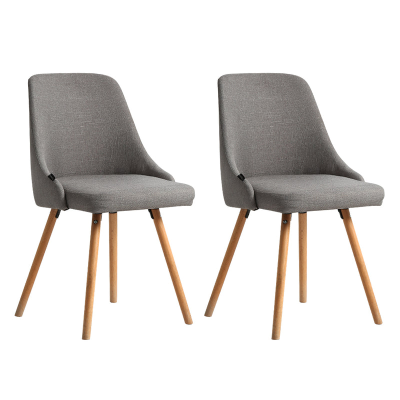 Kalmar Fabric Dining Chairs (Set of 2) - Grey