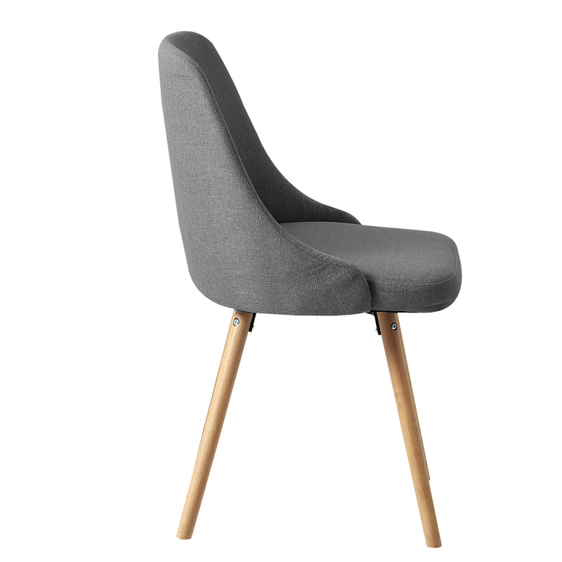 Kalmar Fabric Dining Chairs (Set of 2) - Grey