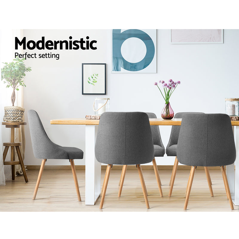 Kalmar Fabric Dining Chairs (Set of 2) - Grey