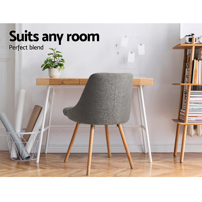 Kalmar Fabric Dining Chairs (Set of 2) - Grey