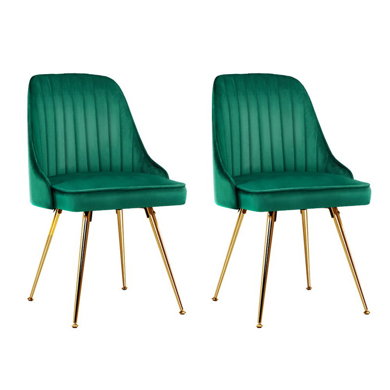 Bissam Velvet Dining Chairs (Set of 2) - Velvet Green