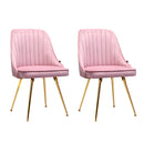 Bissam Velvet Dining Chairs (Set of 2) - Velvet Pink