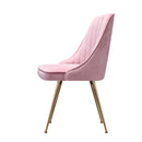 Bissam Velvet Dining Chairs (Set of 2) - Velvet Pink