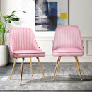 Bissam Velvet Dining Chairs (Set of 2) - Velvet Pink