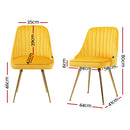 Bissam Velvet Dining Chairs (Set of 2) - Velvet Yellow