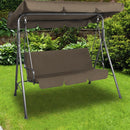Outdoor Swing Bench Seat Chair Canopy Furniture 3 Seater Garden Hammock Coffee