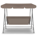 Outdoor Swing Bench Seat Chair Canopy Furniture 3 Seater Garden Hammock Coffee