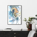 50cmx70cm Watercolor Style Abstract Flower 3 Sets Black Frame Canvas Wall Art