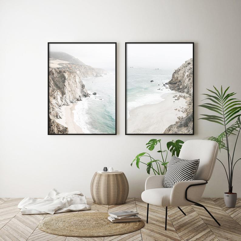 50cmx70cm Modern Abstract 2 Sets Black Frame Canvas Wall Art