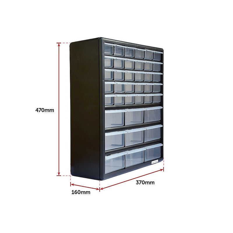 Storage Cabinet Drawers 39 Plastic Tool Box Containers Organiser Cupboard