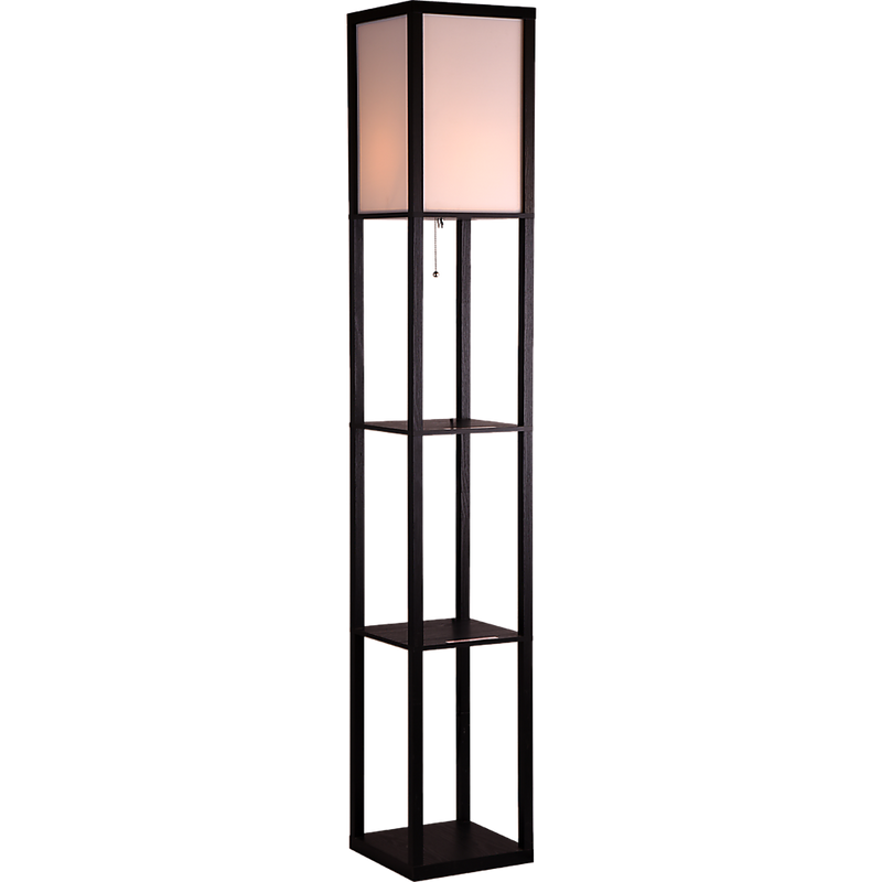 Shelf Floor Lamp - Shade Diffused Light Source with Open-Box Shelves.