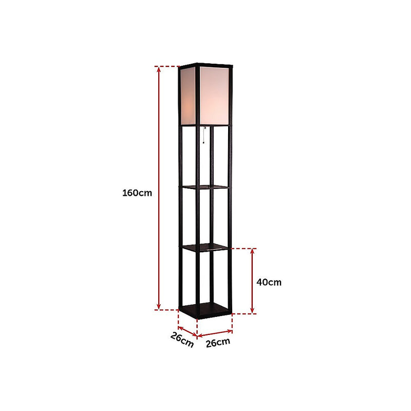 Shelf Floor Lamp - Shade Diffused Light Source with Open-Box Shelves.