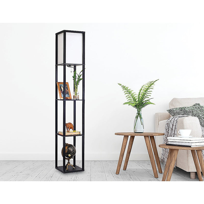 Shelf Floor Lamp - Shade Diffused Light Source with Open-Box Shelves.