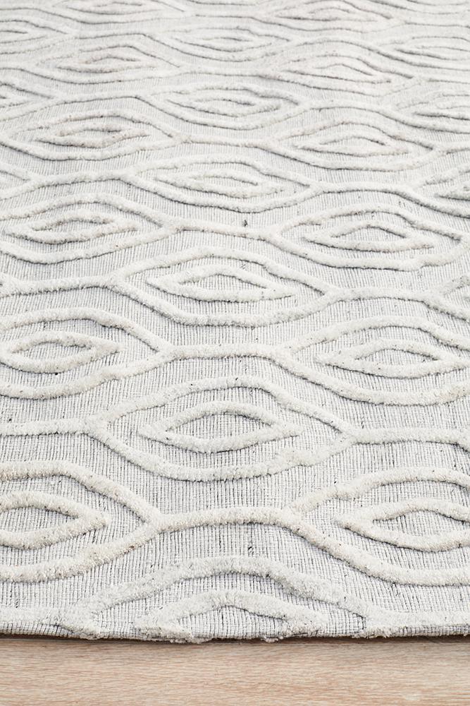 Visions Winter Wish White Modern Rug.