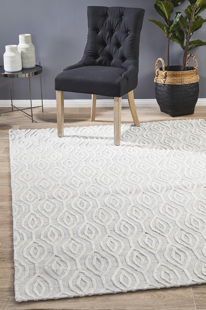 Visions Winter Wish White Modern Rug.