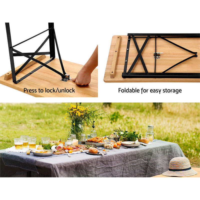 Yeo Outdoor Foldable Bench Set