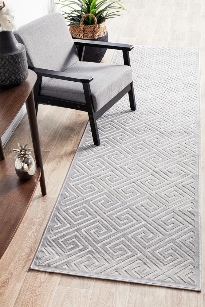 York Alice Silver Runner Rug.