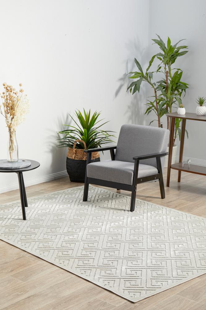 York Alice Natural White Rug.